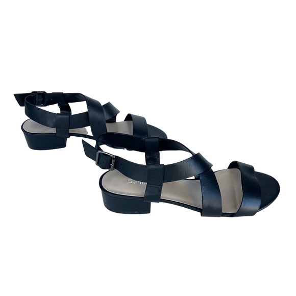 ⭐️SOLD⭐️ Sandler Black Leather Strappy Sandals with Block Heel Size 8 - Picture 3 of 8